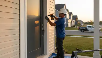 Professional door installation with vinyl siding in Colorado Springs, CO home exterior