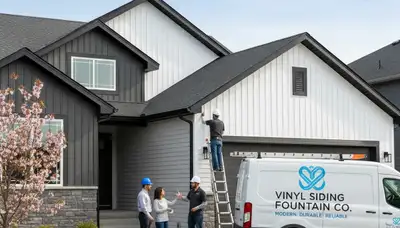 Vinyl siding installation on home exterior in Colorado Springs CO by local siding experts