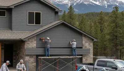 Vinyl siding installation on home exterior in Colorado Springs CO by local siding contractors