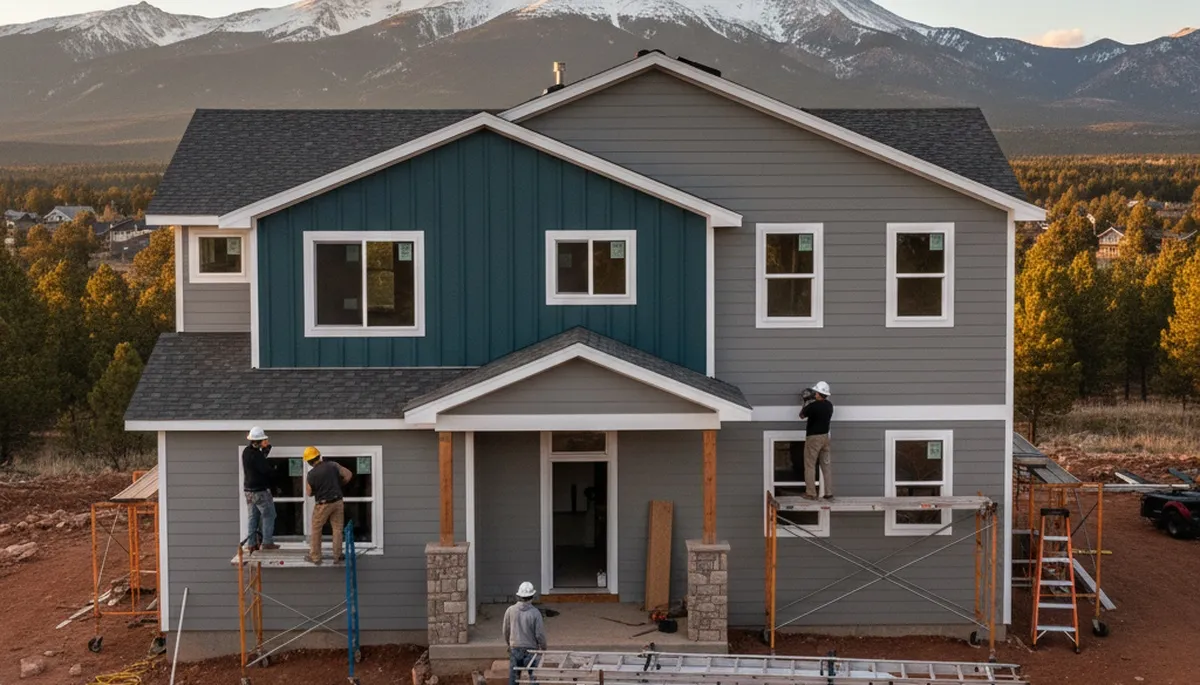 Vinyl siding installation on home exterior in Colorado Springs CO by local siding contractors